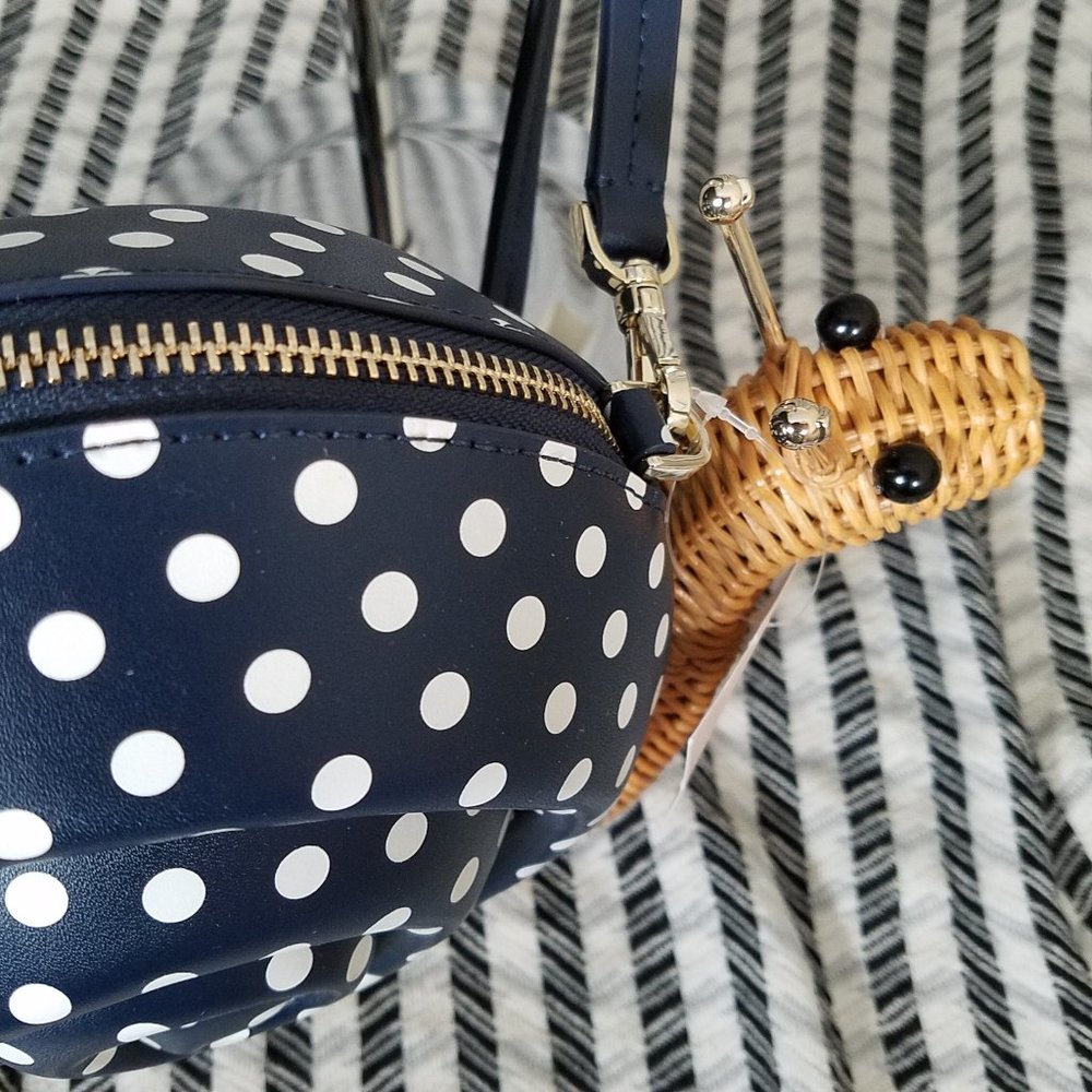 Kate Spade Scarlett Snail Wicker Crossbody Blue - Picture 11 of 11